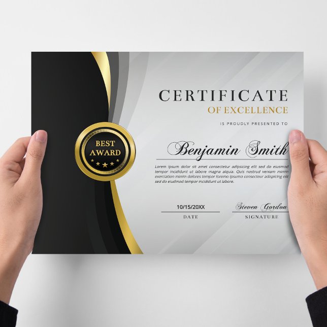 Excellenscertifikat Black & Gold Award (Skapare uppladdad)