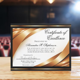 Excellenscertifikat Guld Svarta band