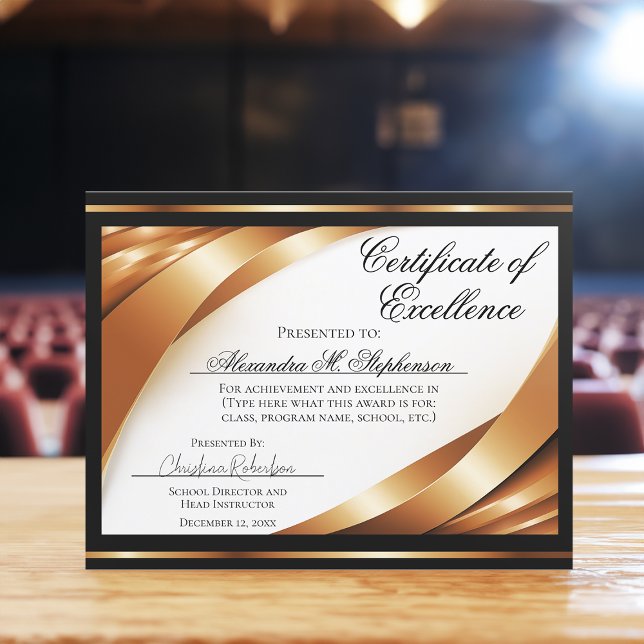 Excellenscertifikat Guld Svarta band (gold certificate of excellence)