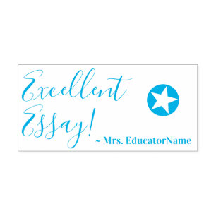 "Excellent Essay!" + Namn Rubber Frimärke i Självfärgande Stämpel
