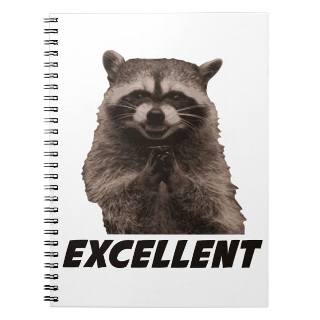 Excellent Evil Plotting Raccoon Anteckningsbok Med Spiral (Framsidan)