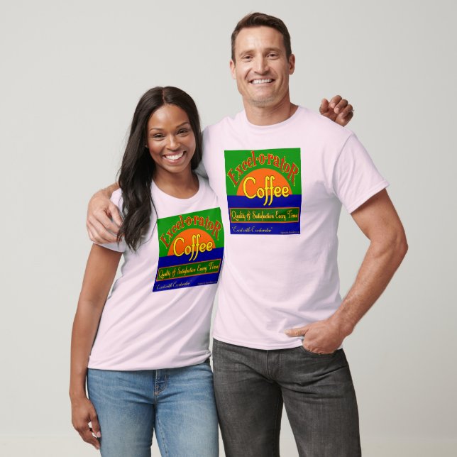 Excelorator Coffee Funny Label Art T-shirt (Unisex)