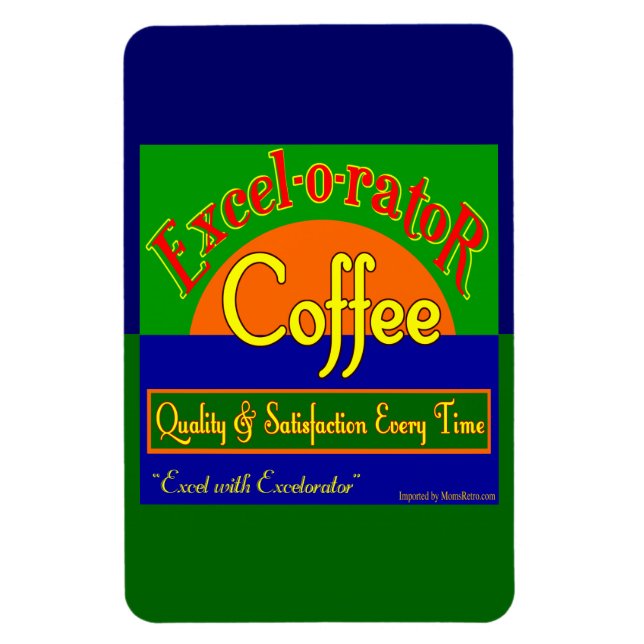 Excelorator Coffee New Retro Låda Art Magnet (Vertikal)