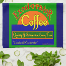 Excelorator Retro Coffee Label Kitchen Towel