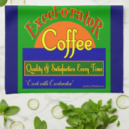 Excelorator Retro Coffee Label Kitchen Towel Kökshandduk