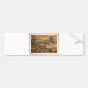 Excelsior 1883 Brooklyn Bridge New York City c1883 Bildekal