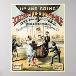 EXCELSIOR GINGER ALE Luftballong Retro Poster