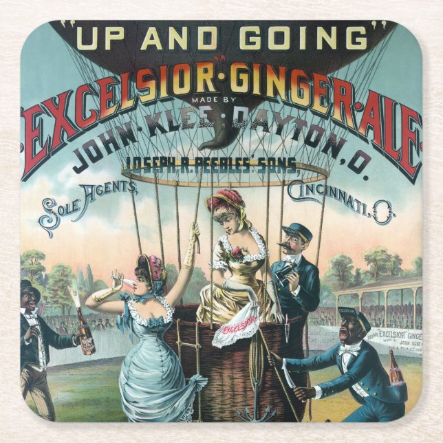 Excelsior Ginger Ale Underlägg Papper Kvadrat (Framsidan)