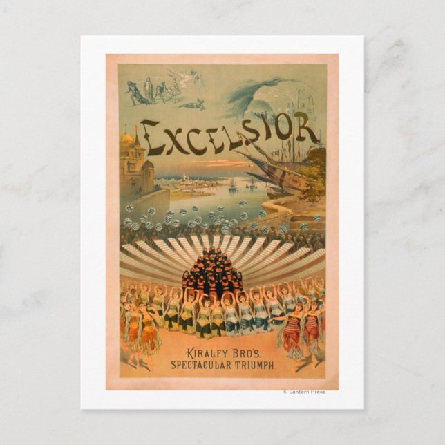 Excelsior Kiralfy Spectacular Triumph Theater Vykort (Framsida)