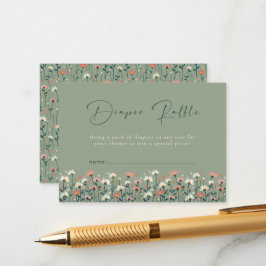 Excentrisk blomsterträdgård för baby shower tilläggskort