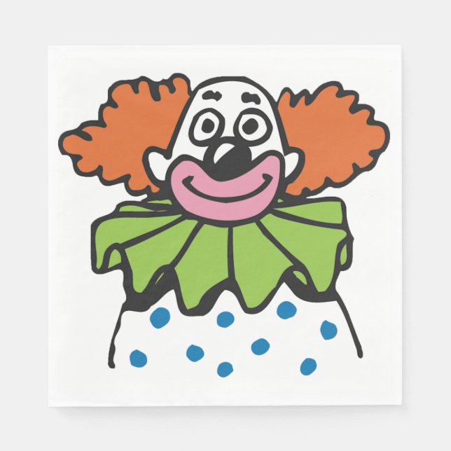 Excentrisk clownkaraktär med orange hår pappersservett (Framsidan)