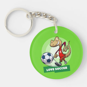 Excentrisk gecko kärlek fotbollsspelare tecknad ka