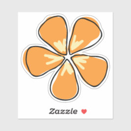 Excentrisk handritad orange blomma dekal