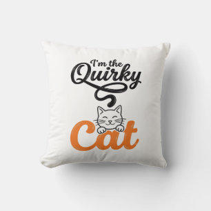 Excentrisk katt Vintage gravyr Kattälskare design_ Kudde