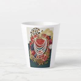 Excentrisk krabba med pärlor latte-mugg, Chic Maxi
