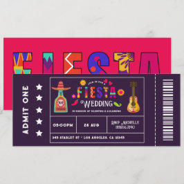 Excentrisk mexikansk fiesta biljett-stil bröllop inbjudningar