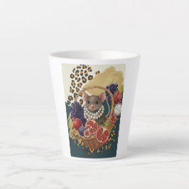 Excentrisk mus med pärlor Latte-mugg, Chic Maximal