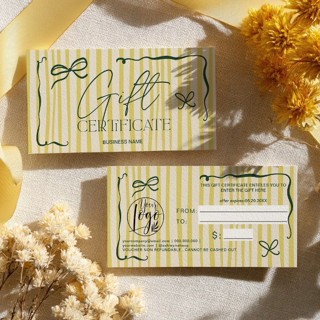 Excentrisk Retro Citrus Handritad Bågpresentkort (Quirky Retro Citrus Hand Drawn Bow Gift Certificate)
