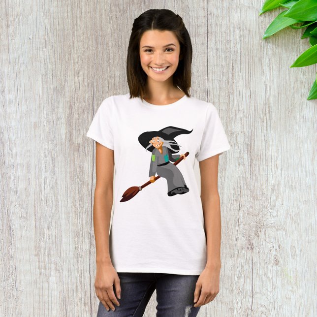 Excentrisk seriehäxa flygande på kvaststång t shirt (Skapare uppladdad)