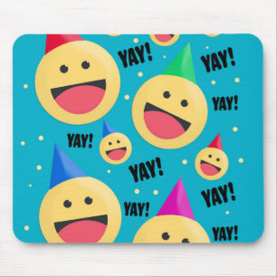 Except Lycklig YAY Emojis in Party Hats Helgdag Po Musmatta