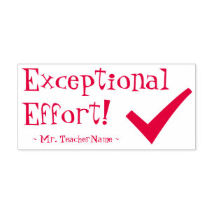 "Exceptionell ansträngning!" Tutor Feedback Rubber Självfärgande Stämpel