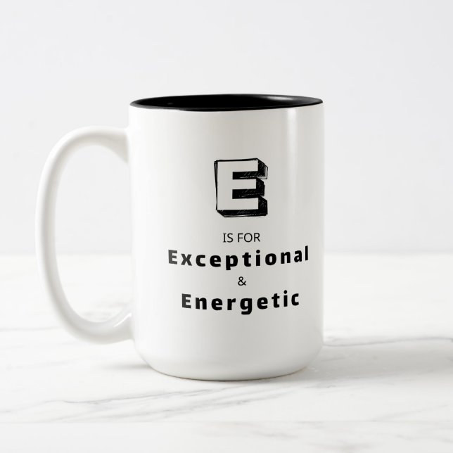Exceptionell E - Personlig Lyx Ros Mugg (Vänster)