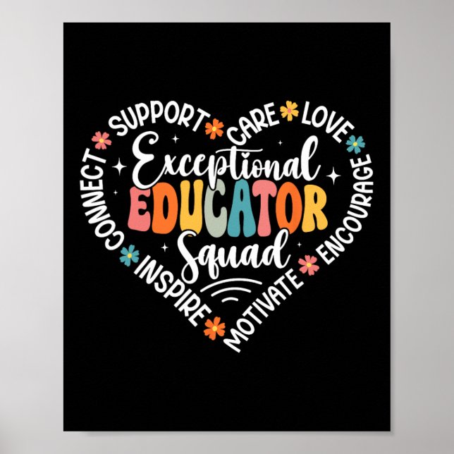 Exceptionell Educator Squad Tacksägelsevecka Bak  Poster (Framsidan)