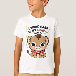 Exceptionell Lejon - Glatt jumping Lejon Unge T-Sh T Shirt