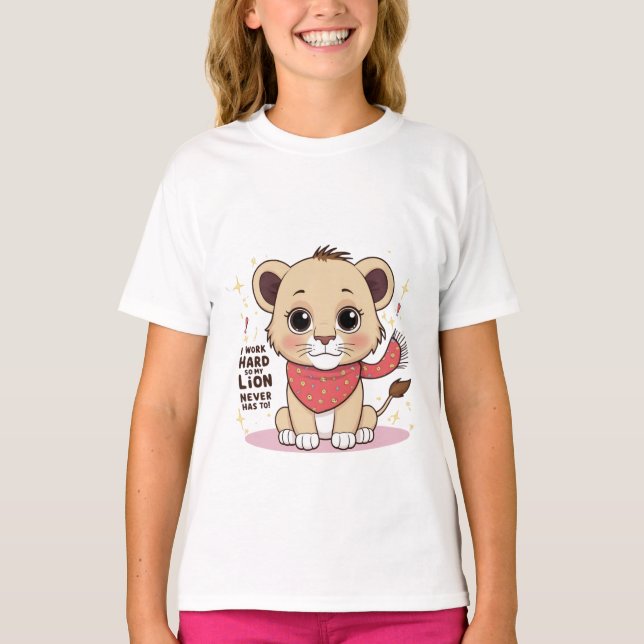 Exceptionell Lejon - Glatt jumping Lejon Unge T-Sh T Shirt (Framsida)