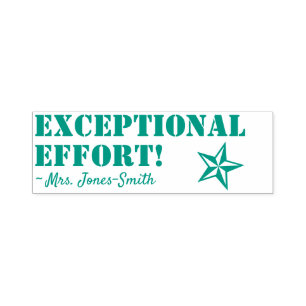 "EXCEPTIONELLA ANSTRÄNGNINGAR!" Tutor Feedback Rub Självfärgande Stämpel