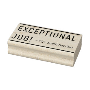 "EXCEPTIONELLT JOBB!" + Namn Rubber Frimärke Stämpel