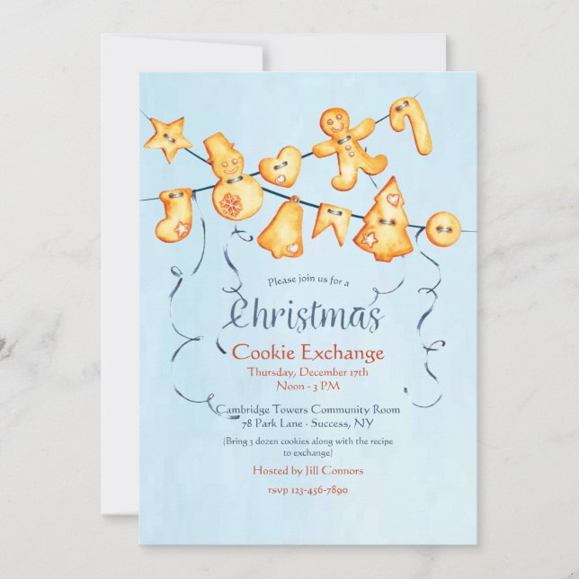 Exchange för Cookie Garland Cookie Inbjudningar (Framsida)