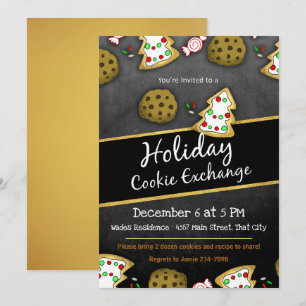 Exchange-inbjudan för cookie för Rustic Chalkboard Inbjudningar