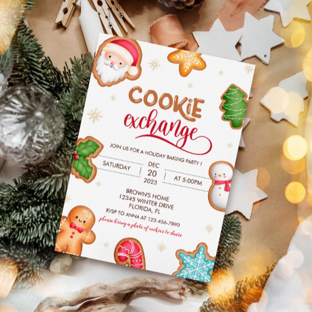 Exchange-inbjudan för Cute Helgdag Cookie Inbjudningar (Skapare uppladdad)
