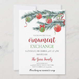 Exchange-Julfest för ornament Inbjudningar