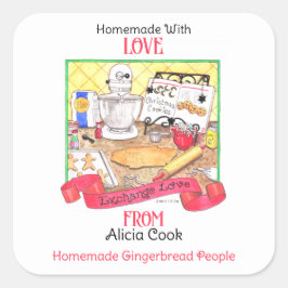 Exchange Kärlek Personlig Homemade Gift Fyrkantigt Klistermärke