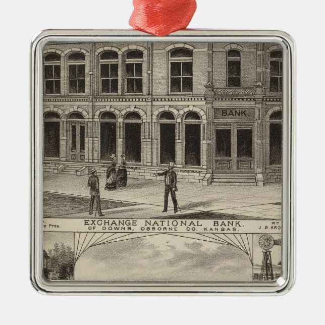 Exchange National Bank of Downs, Kansas Julgransprydnad Metall (Framsidan)