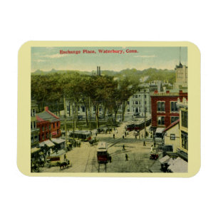 Exchange Ställe, Waterbury, Connecticut Vintage Magnet