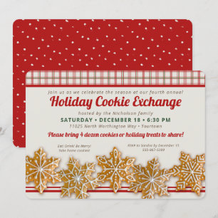 Exchange-växling för cookie Helgdag Baking Party Inbjudningar