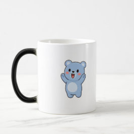 Excited Bear Minimal Kawaii Style Magisk Mugg