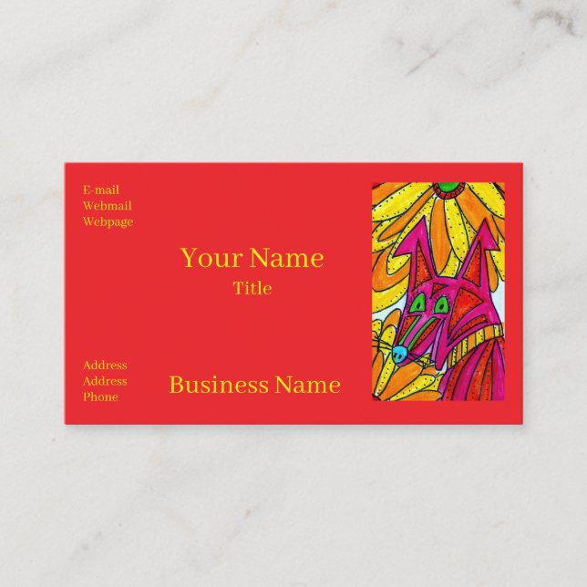 Excited Colorful Dog Business Cards Visitkort (Framsida)