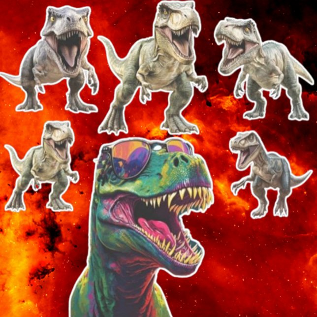 Exciting Dinosaur Klistermärken (Brighten your day with an exciting dinosaur sticker! )