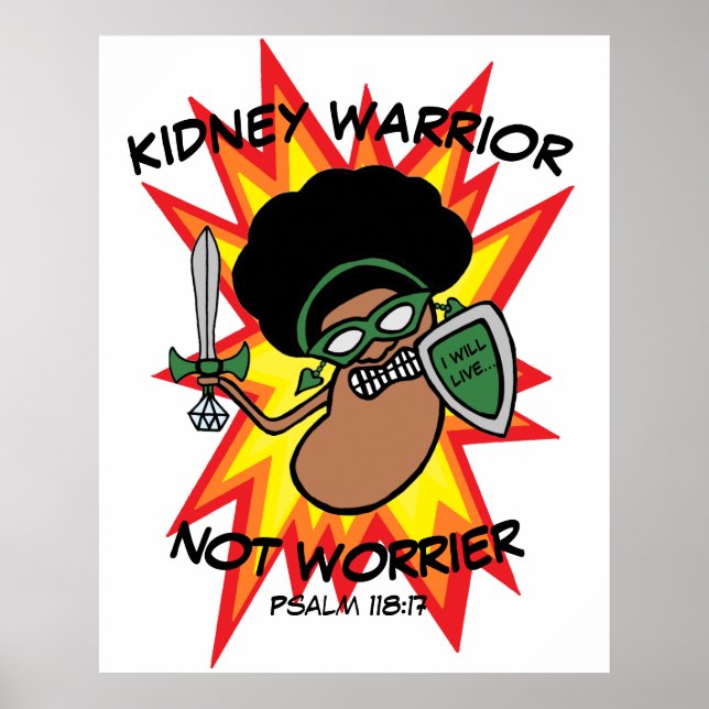 Exciting Hand Drawn Kidney Warrior Cartoon Poster (Framsidan)