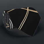 Exclusive Geometric Black Gold Neck Tie Slips<br><div class="desc">Own a piece of unparalleled style with this exclusive geometric gold neck tie. Its meticulously crafted pattern of radiant gold lines against a sophisticated black background makes it a truly unique accessory. This designer necktie is perfect for high-profile events, milestone celebrations, or as a sophisticated gift for him. It represents...</div>