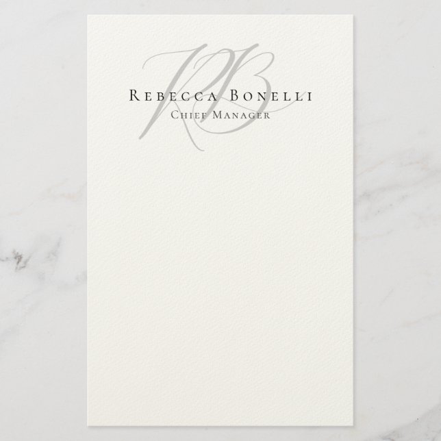 Exclusive Unique Monogram Profile Name Brevpapper (Framsida)