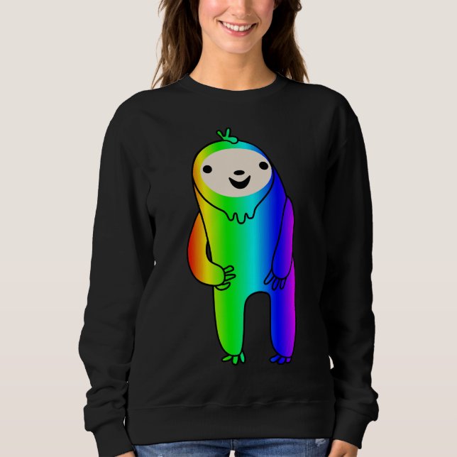 Excted Rainbow Sloth T Shirt (Framsida)