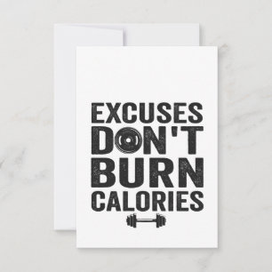 Excuses Burn Calories Funny Fitness Gym Gift Tack Kort