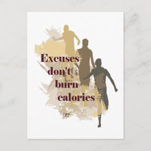 Excussion Calories inspirational Fitness Quote Vykort
