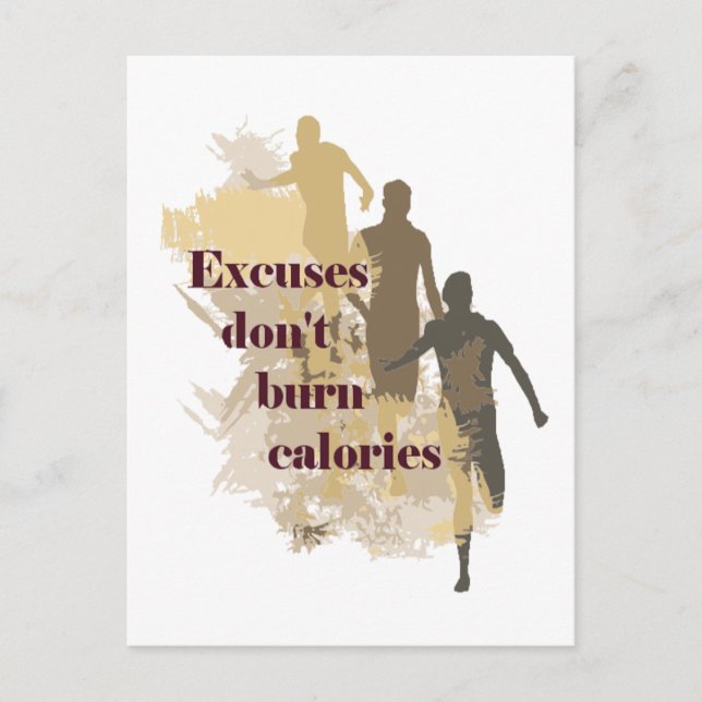 Excussion Calories inspirational Fitness Quote Vykort (Framsida)