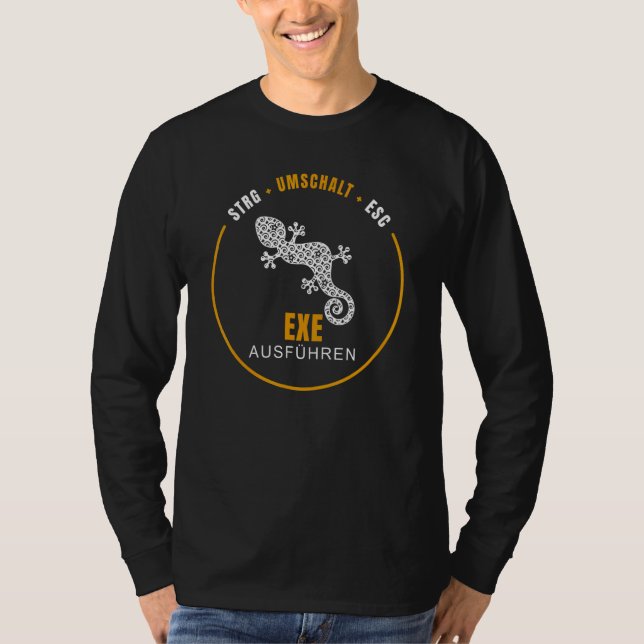 exe Kör Utvecklare Administratör Dev Ops Sys Admin T Shirt (Framsida)